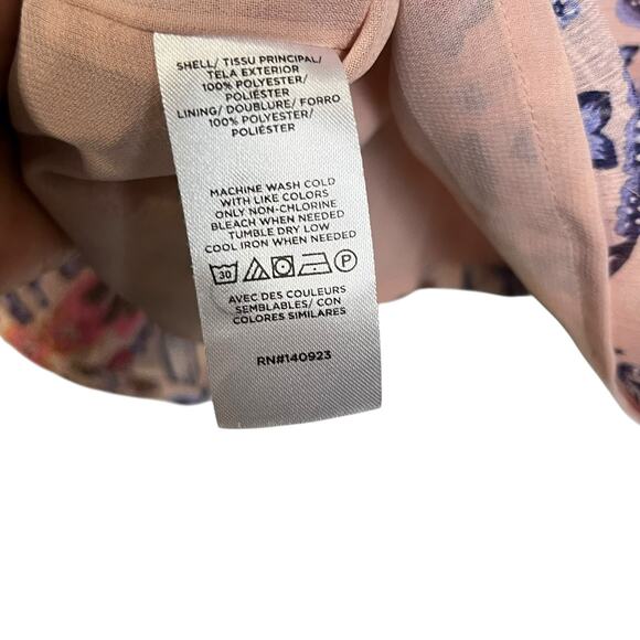 Loft Floral Pink Peasant Blouse Long Sleeve Sz LP Boho Romantic Barbiecore (3009 - Picture 6 of 8